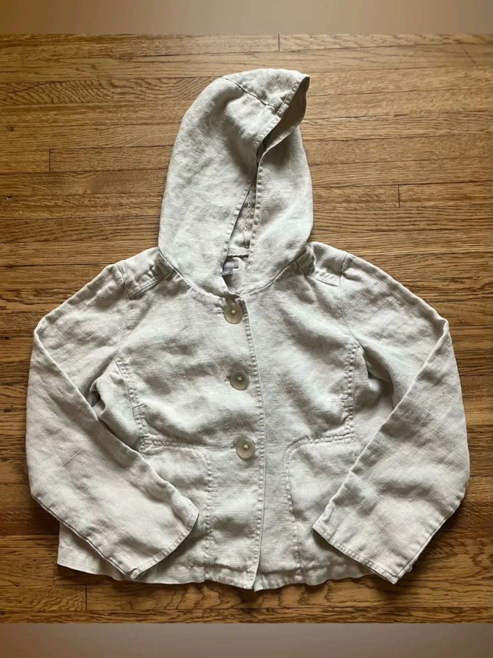J Jill Lagenlook Hemp Jacket Natural Fiber Swing Beige S - Picture 2 of 5